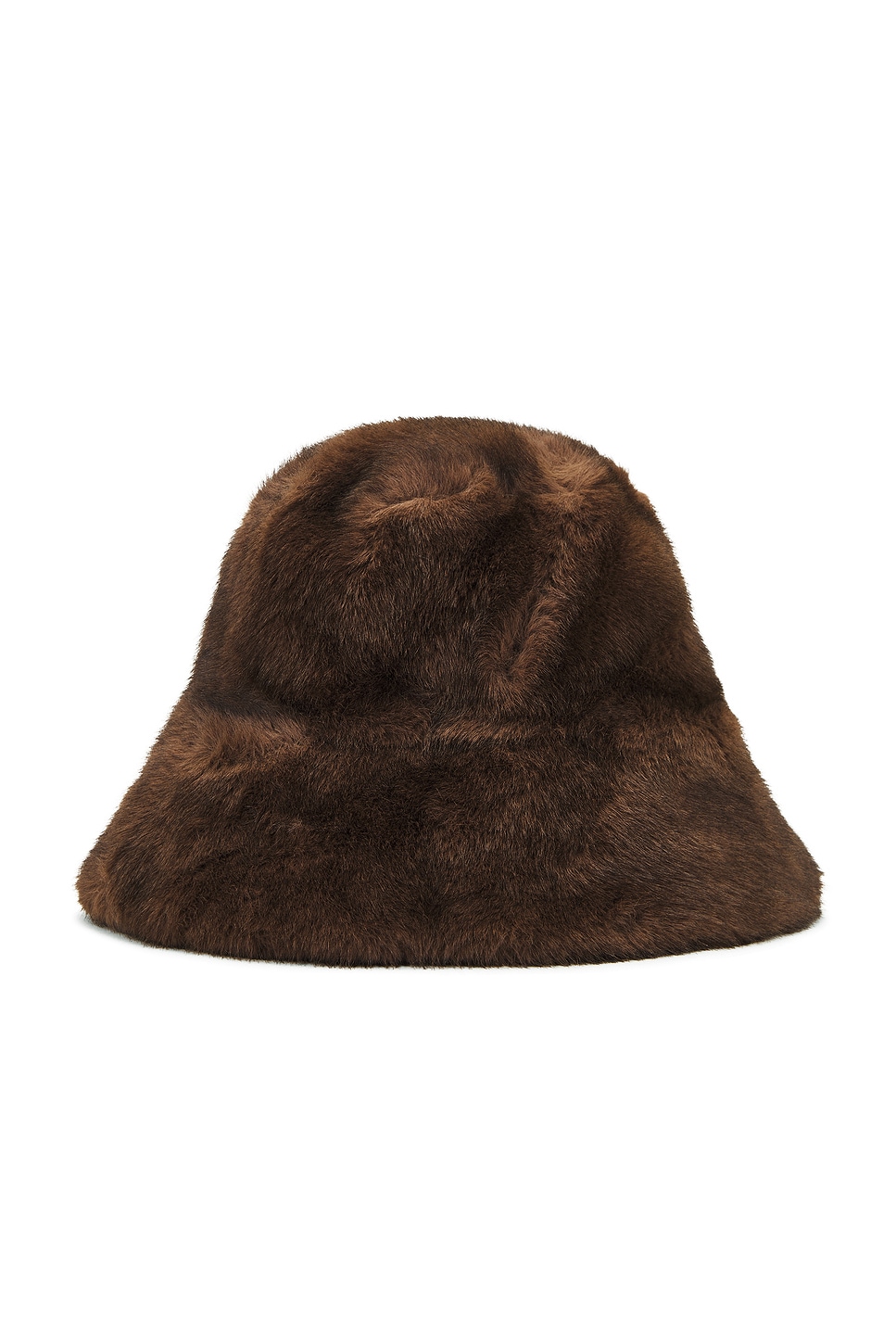 Adrienne Landau The Uptown Faux Fur Bucket Hat in Chocolate | REVOLVE