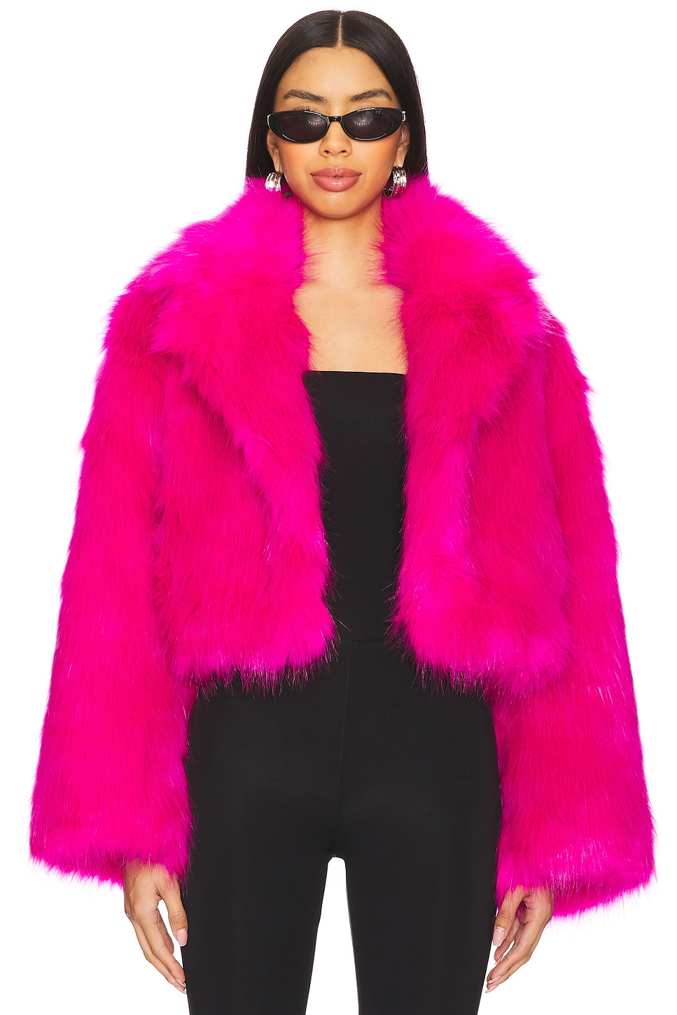 Adrienne Landau Teddy Bomber Jacket in Pink Peacock | REVOLVE