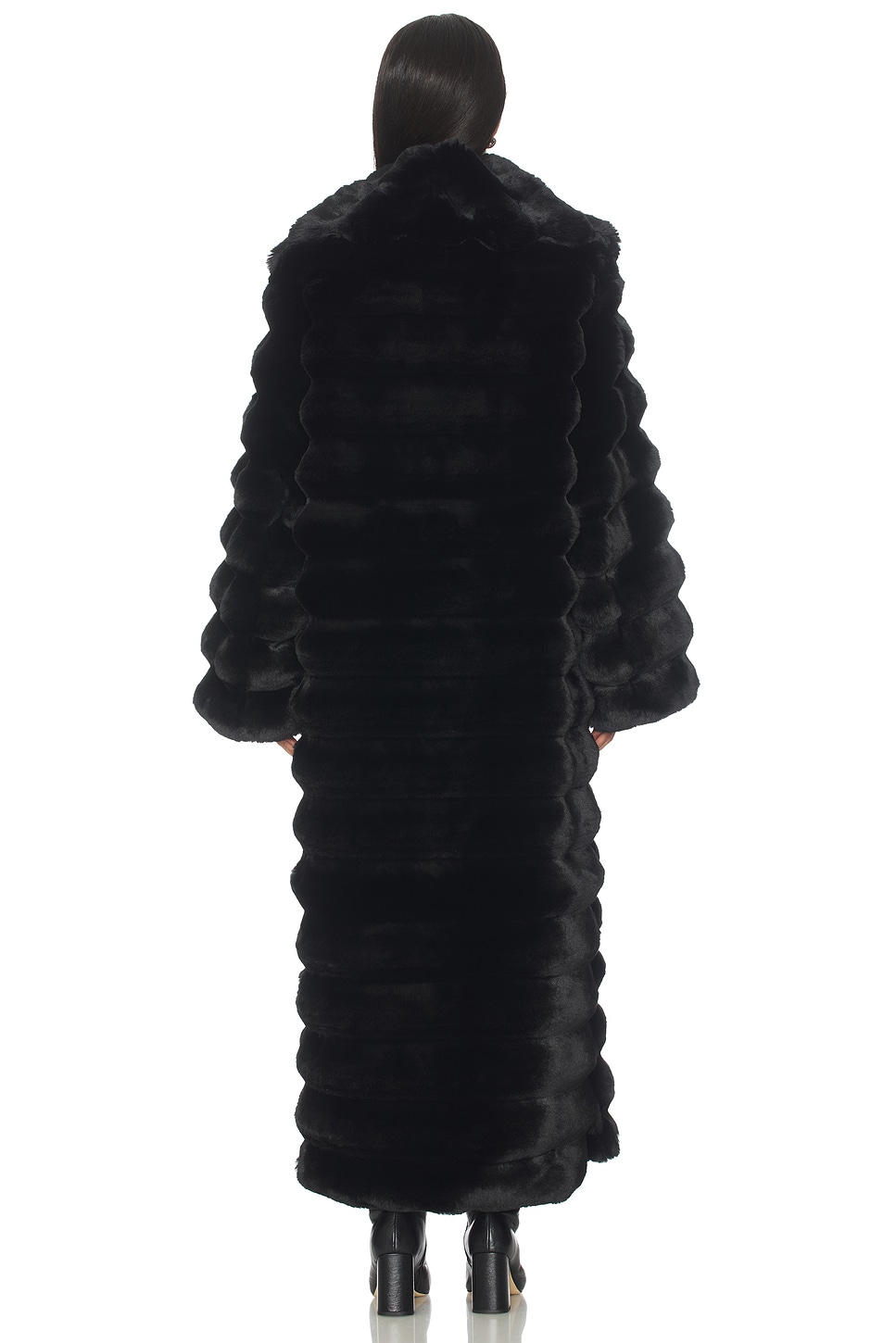 Adrienne Landau Chinchilla Full Length Coat in Jet Black | REVOLVE