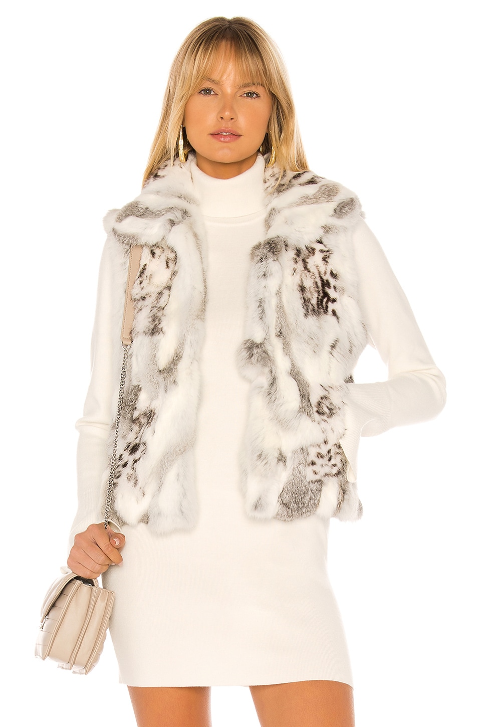 adrienne landau rabbit fur vest