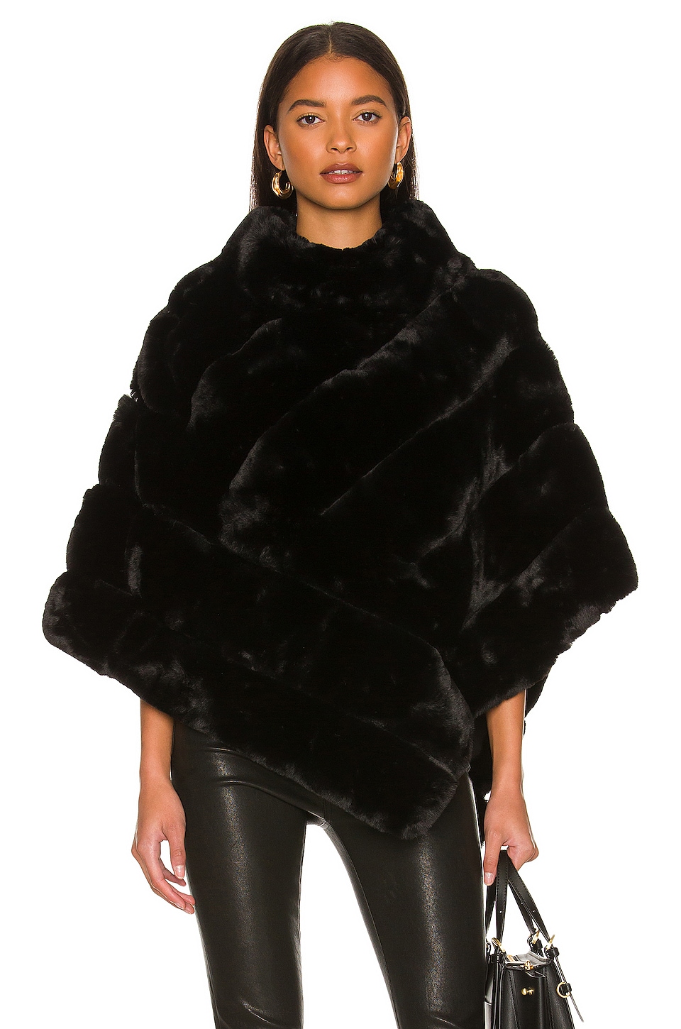 Adrienne Landau Faux Fur Wrap in Black | REVOLVE