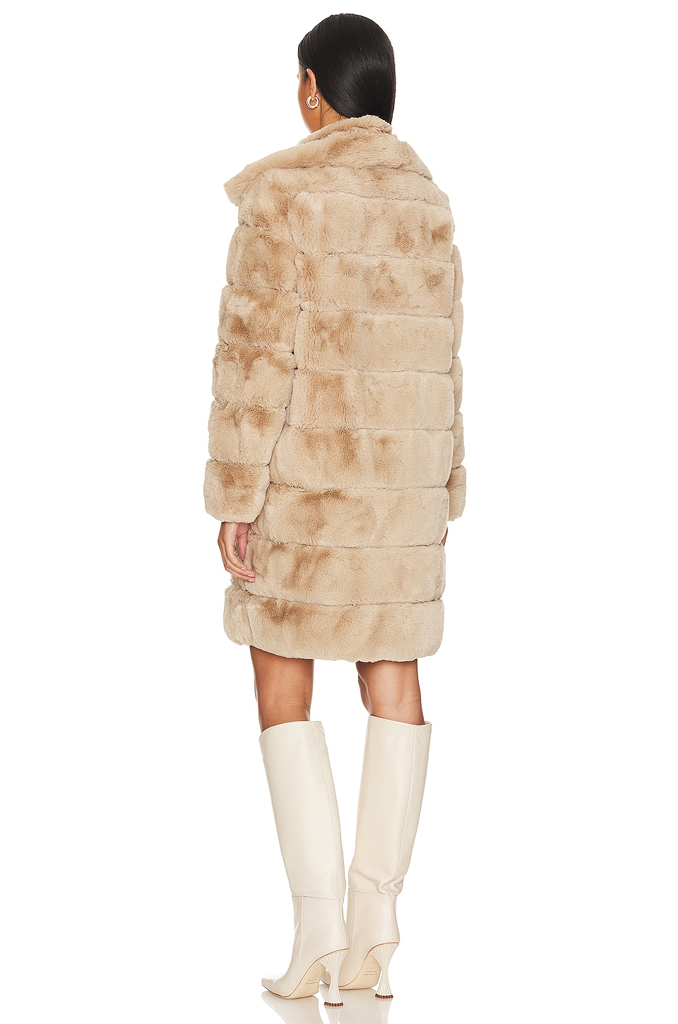 Adrienne Landau x REVOLVE Faux Fur Long Coat in Camel | REVOLVE