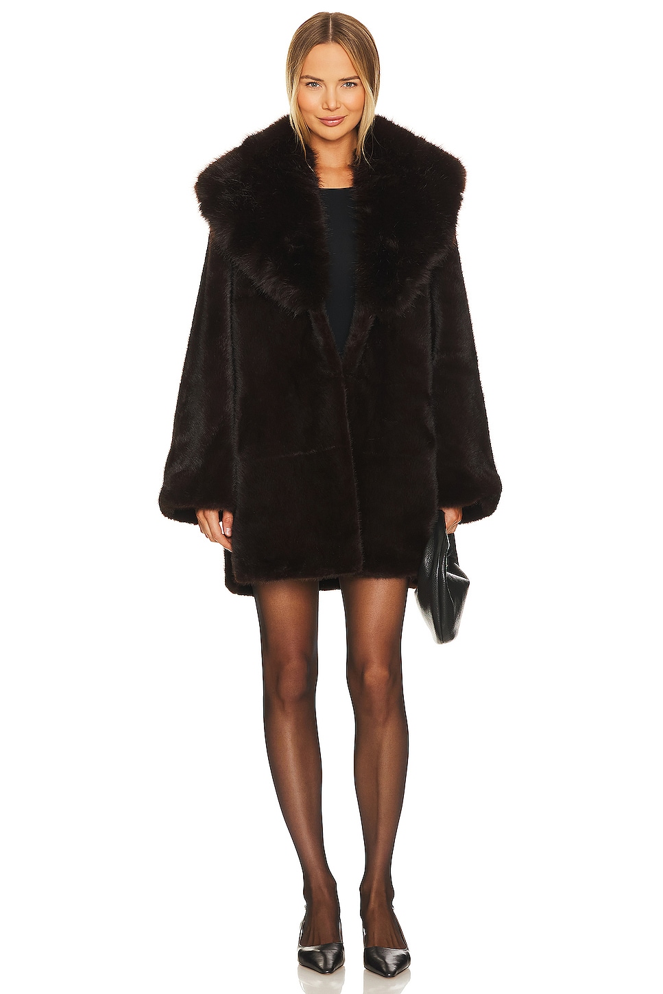 Adrienne Landau Faux Fox & Mink Coat thumbnail