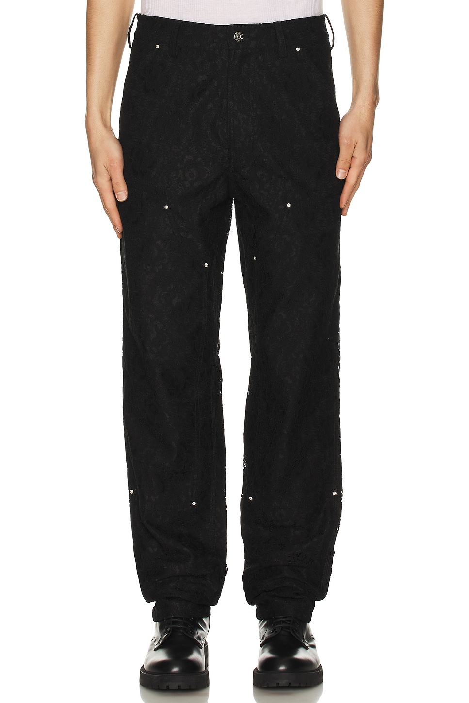 Crystal Rivet Lace Double Knee Pant - Thumbnail 5