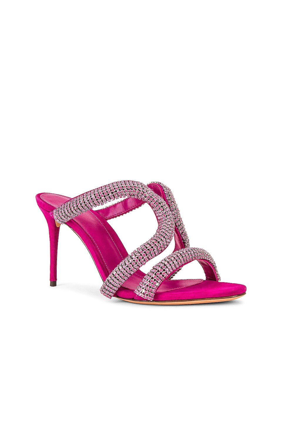 Alexandre Birman Cleo 85 Heel in Magenta & Swarovski Magenta