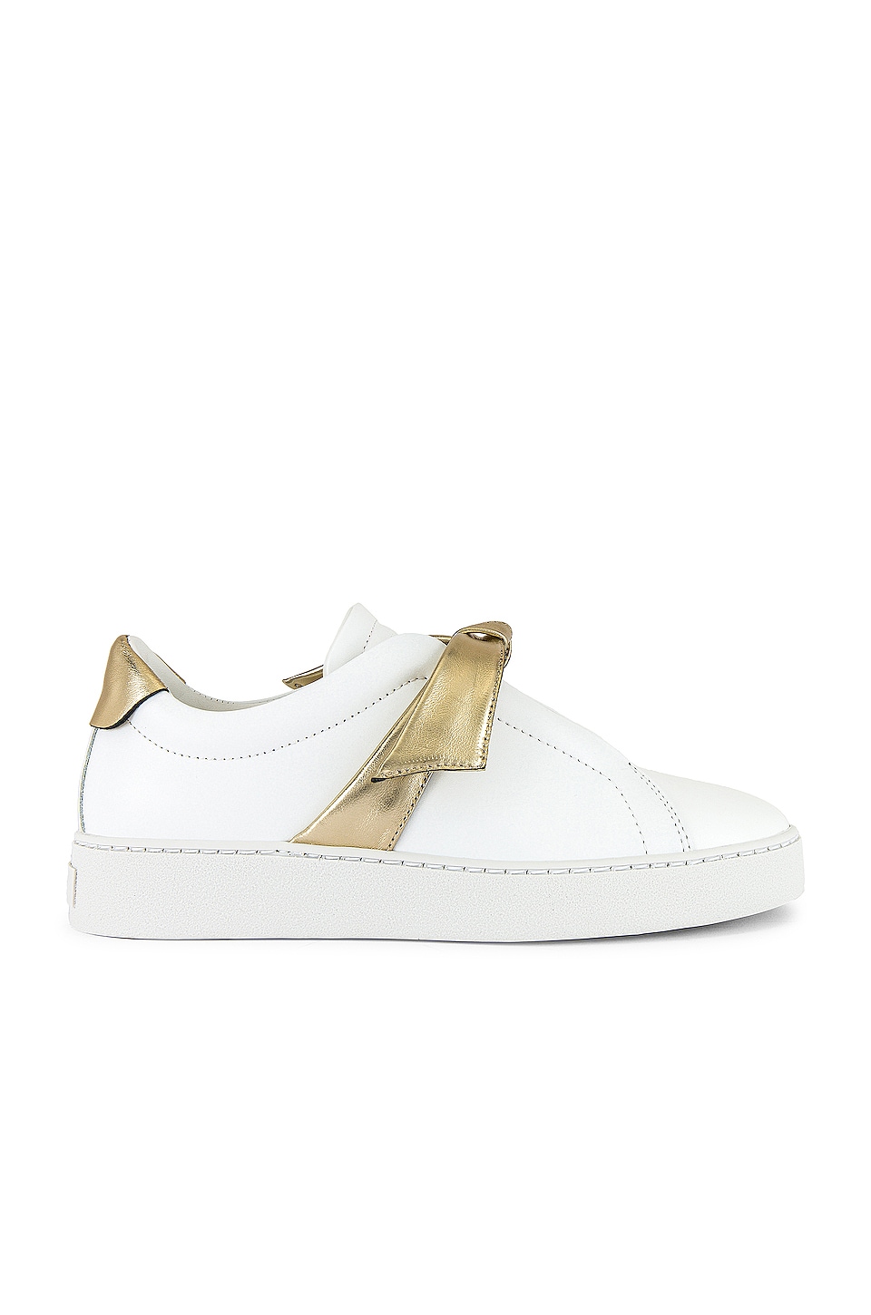 Alexandre Birman Clarita Sneaker in White & Light Gold | REVOLVE