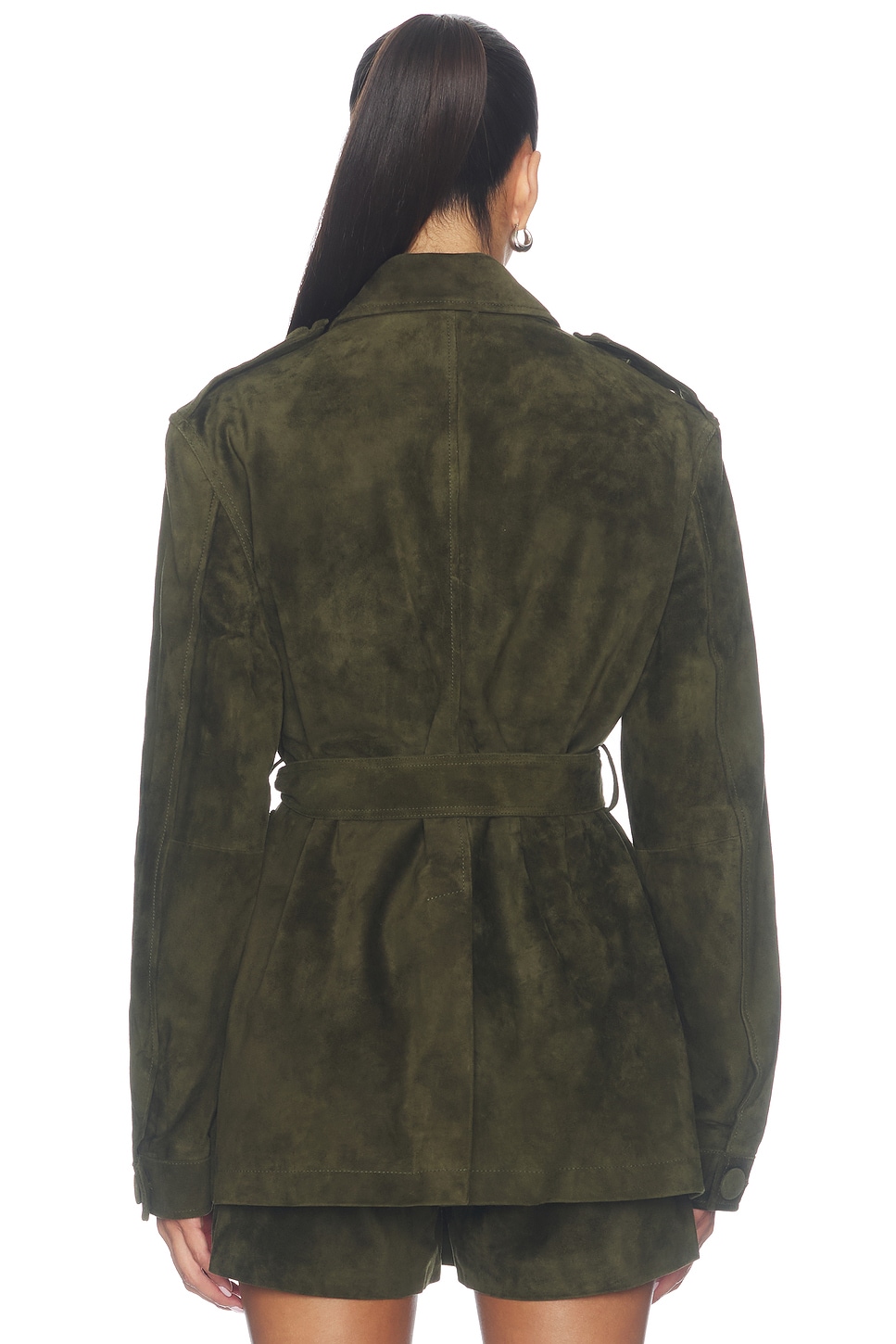 AEXAE Lamb Leather Suede Mid Jacket
