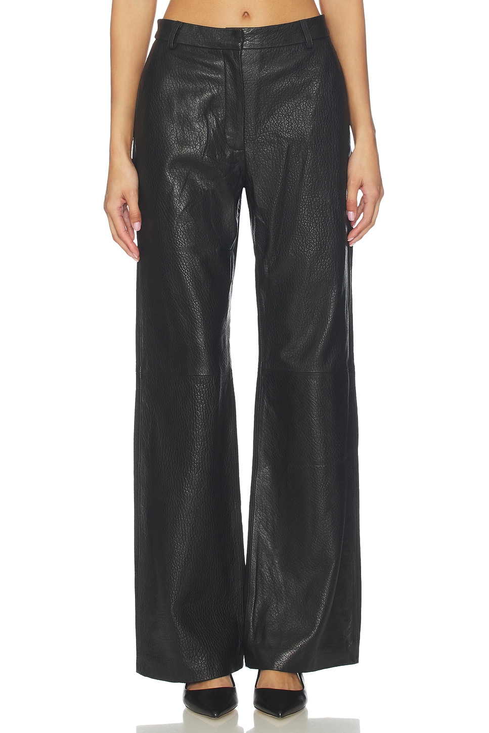 Leather Suede Straight Leg Pant - thumbnail 9