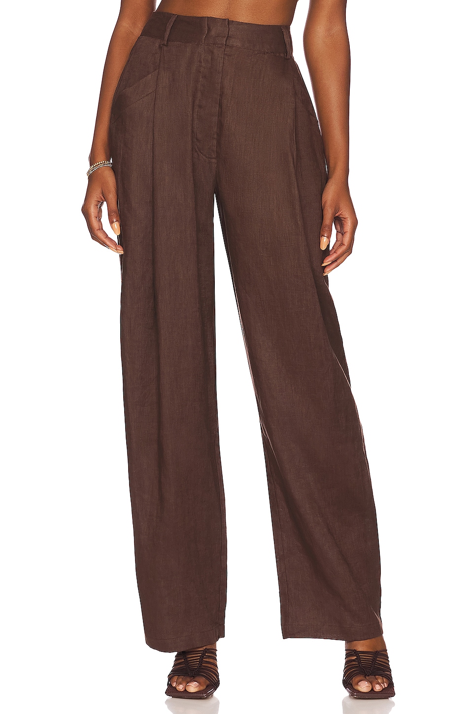 AEXAE Linen Trouser in Brown | REVOLVE