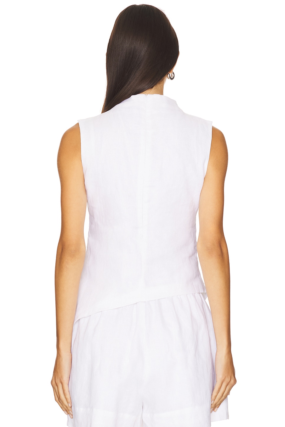 Linen Ruched Top - Thumbnail 3