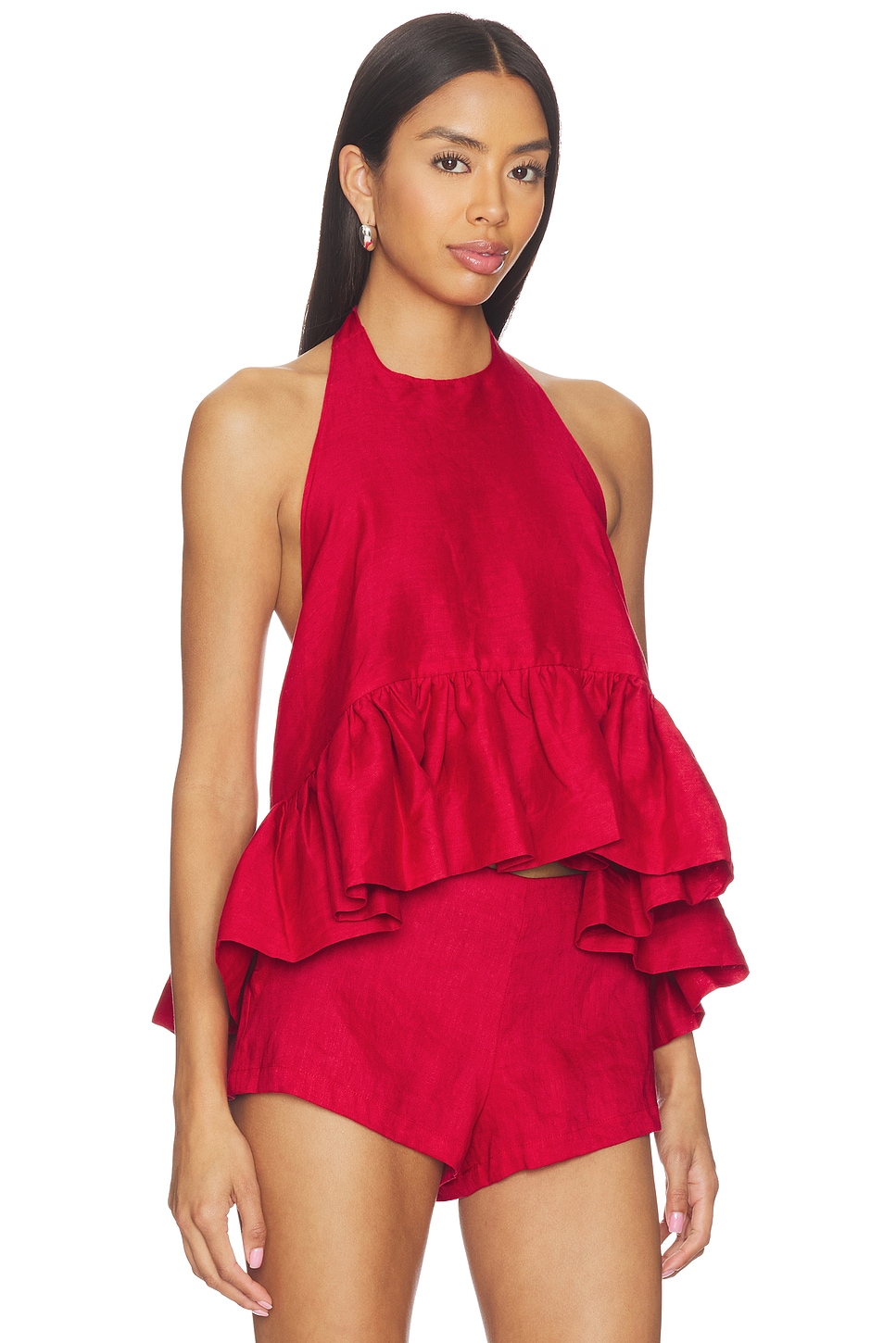 AEXAE - x REVOLVE Linen Peplum Top | Plush