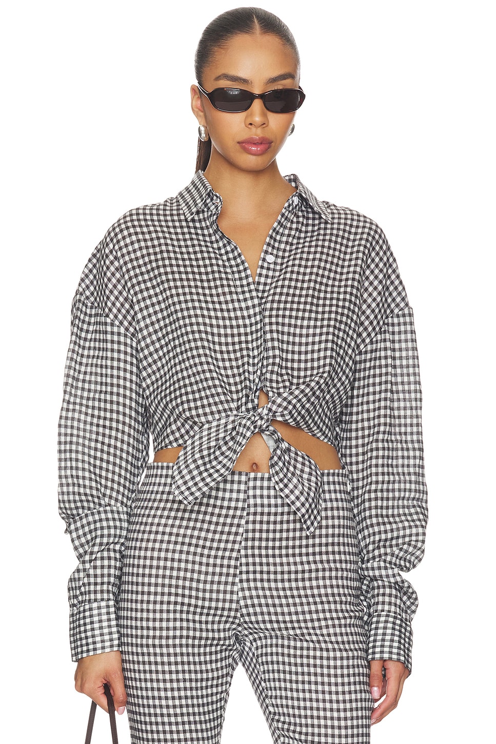 x REVOLVE Linen Shirt Tie Top