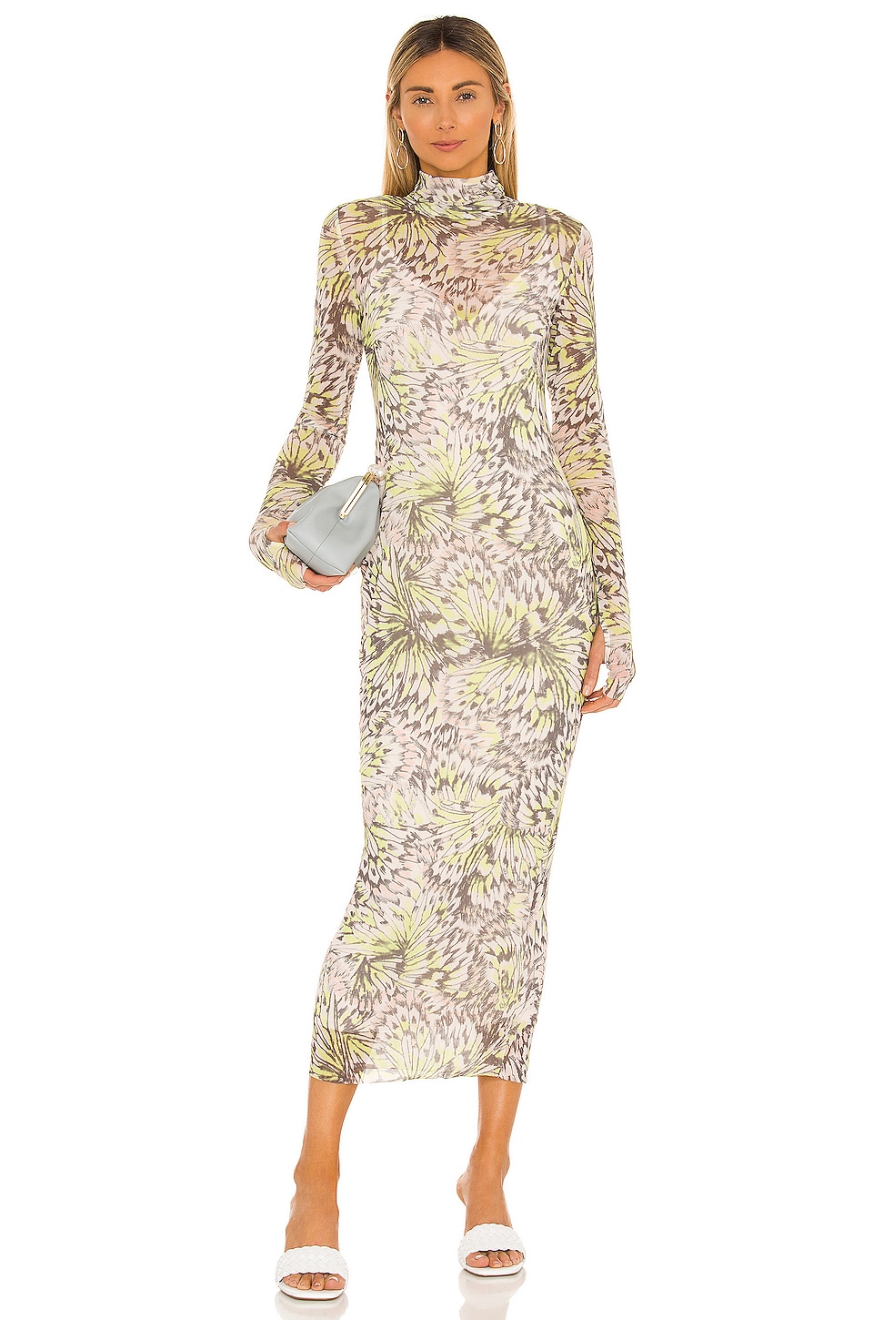 AFRM Shailene Midi Dress in Femme 