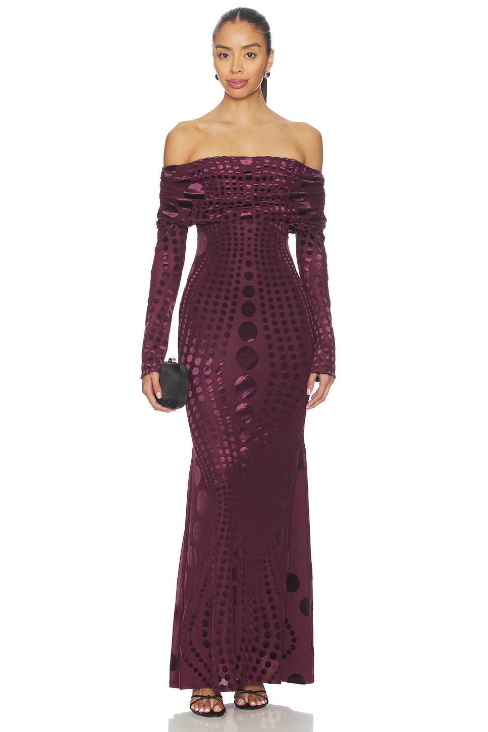 burnout velvet dress Victoria Long Sleeve Burnout Velvet Dress – The 1408 Boutique • Lingerie main image 0