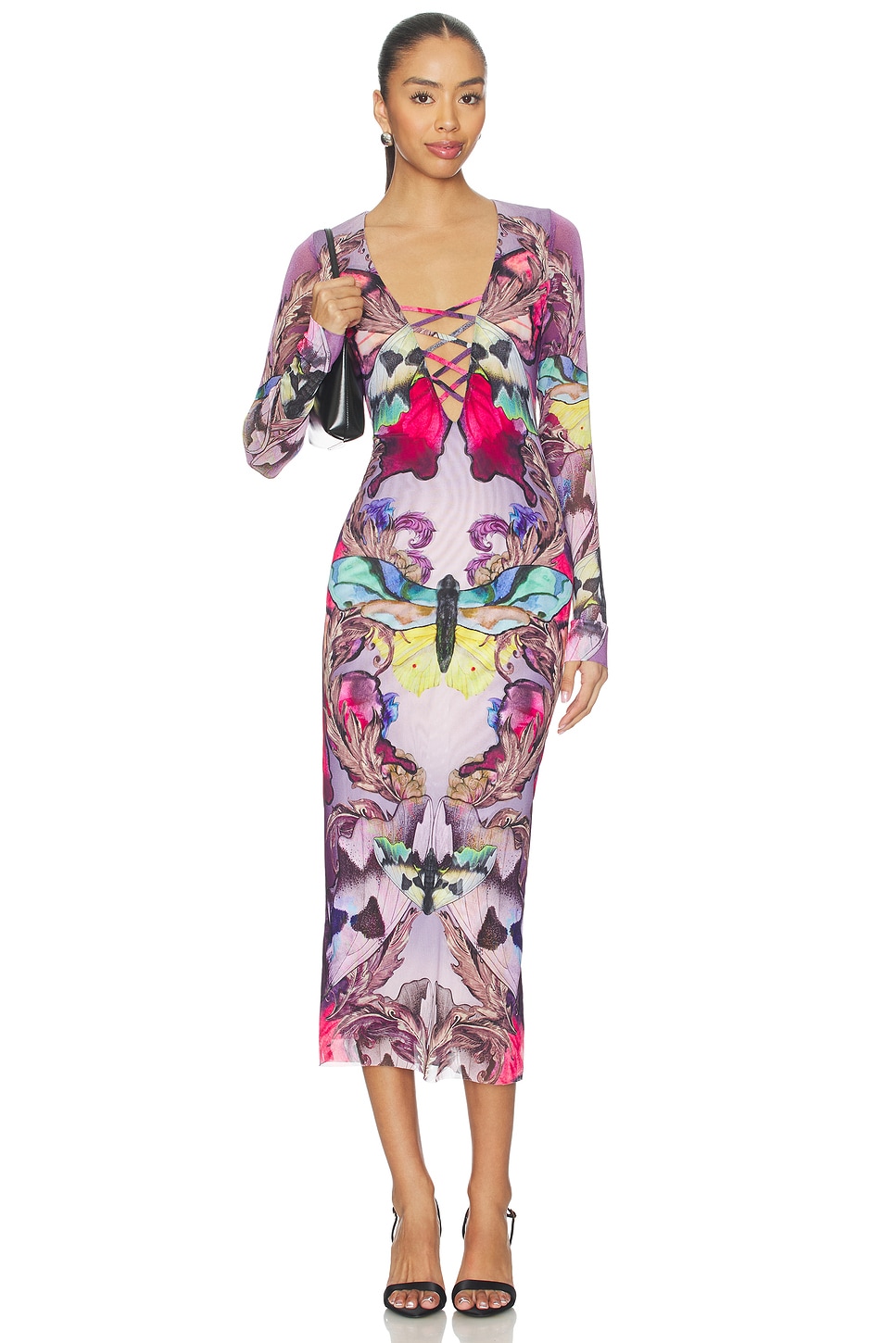 afrm purple dress Rowan Velvet Dress