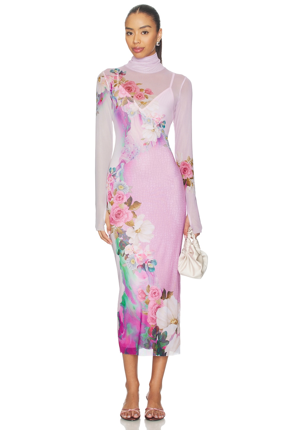 afrm shailene maxi dress AFRM Shailene Dress in Marble Floral