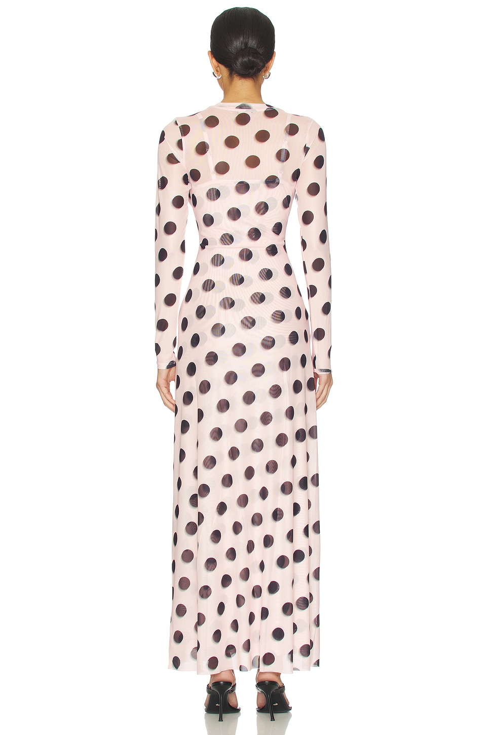 afrm pink polka dot dress Pink Polka Dot Off-the-Shoulder Dress by AFRM