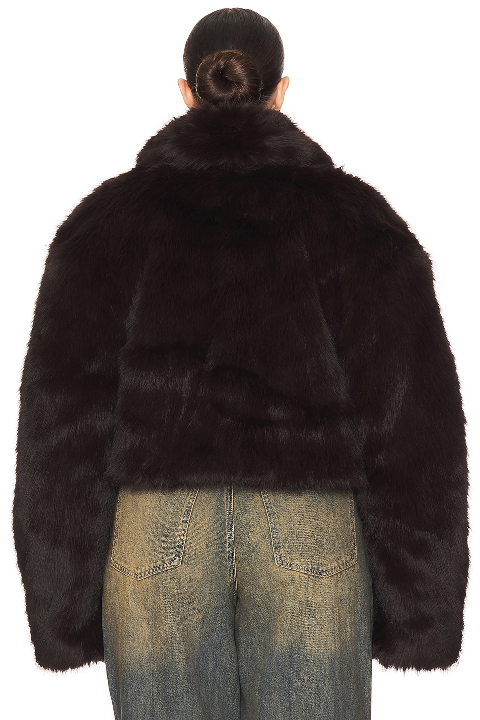 AFRM Stephanie Barrel Crop Faux Fur Jacket thumbnail
