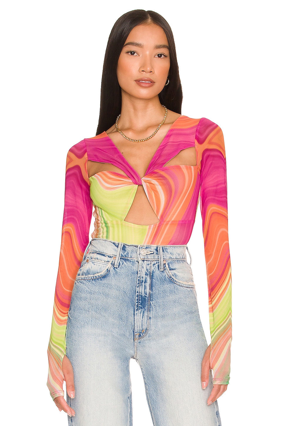 AFRM Roshni Top in Abstract Spring Wave | REVOLVE