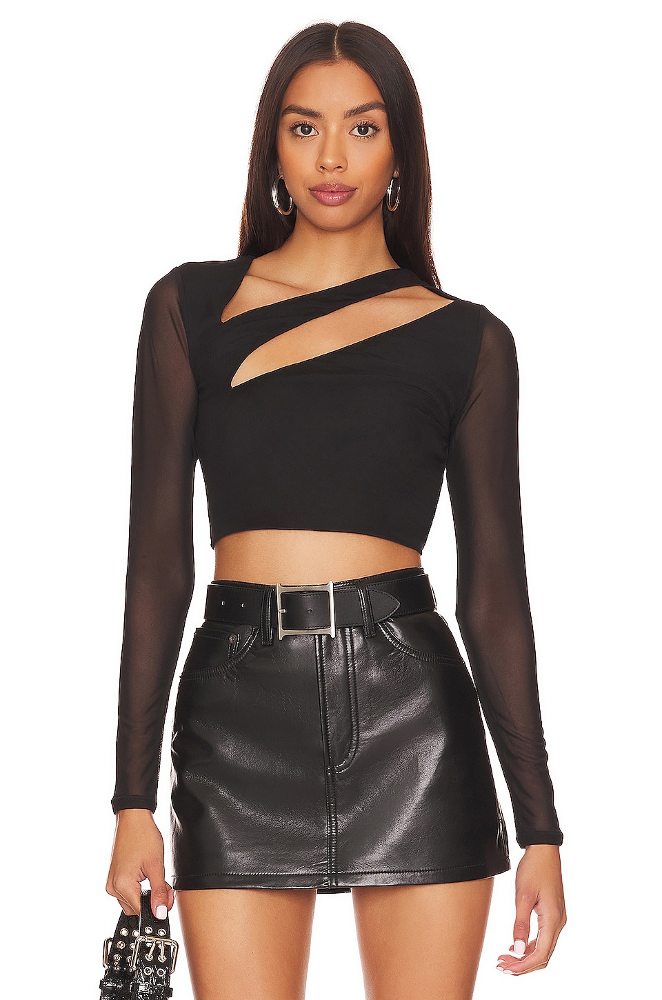 AFRM Cesca Top in Noir | REVOLVE