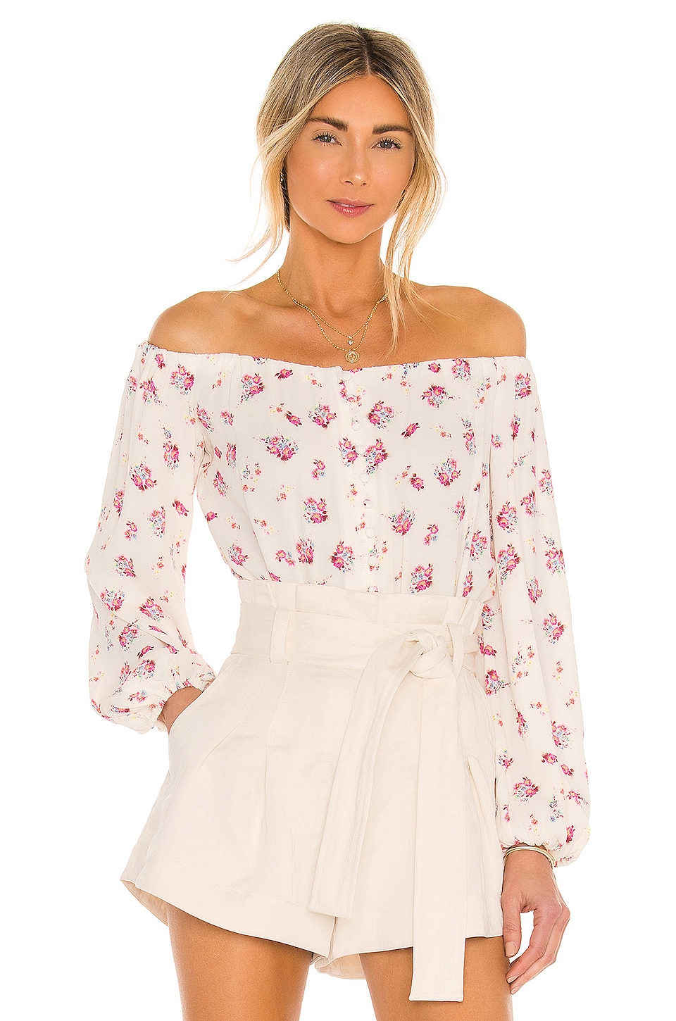 AFRM Nessa Bodysuit in Blanc Blush Floral | REVOLVE
