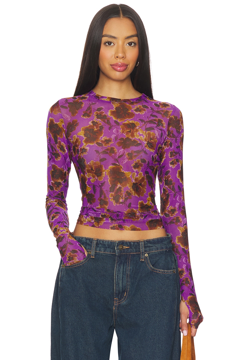 AFRM Kaylee Top in Violet Haze Floral | REVOLVE