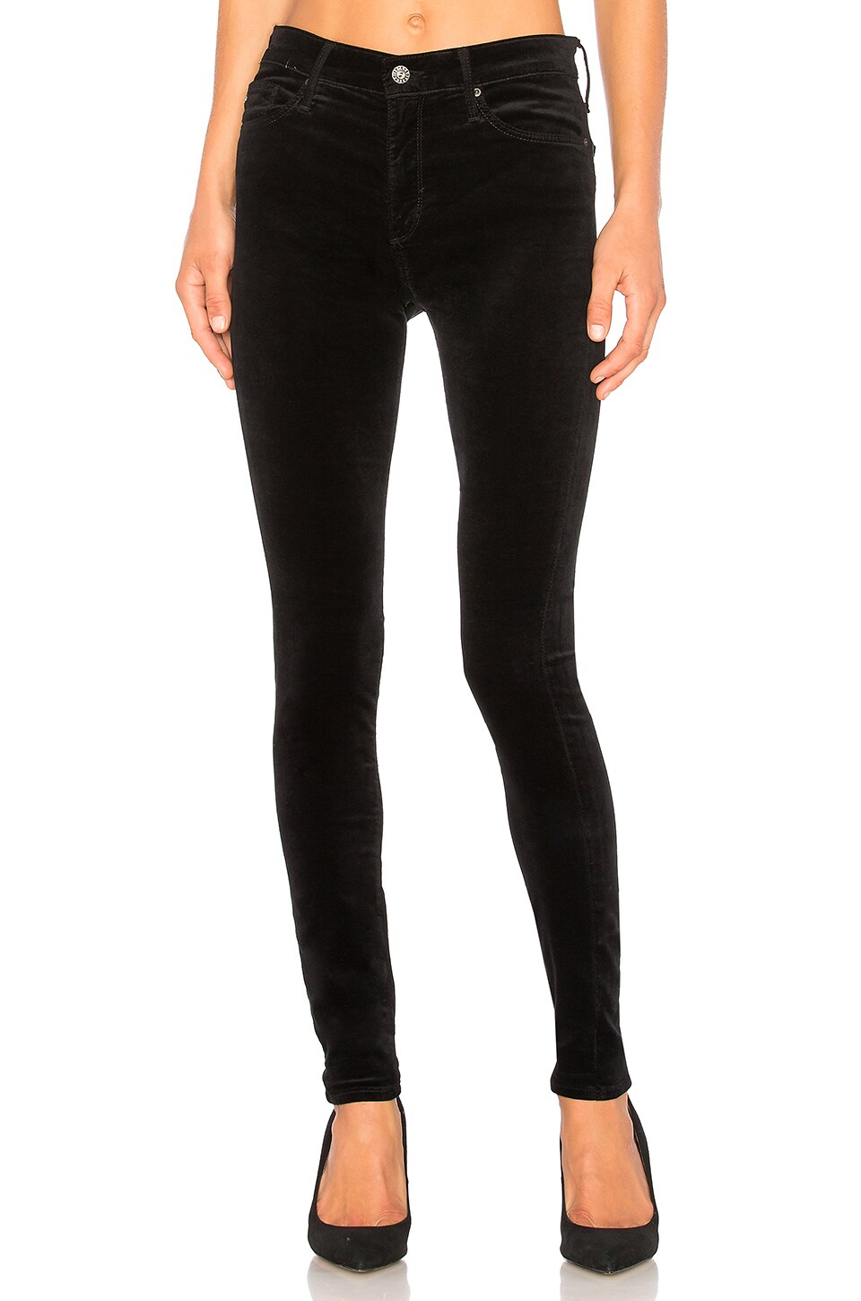 AG Jeans Velvet Farrah Skinny in Super Black | REVOLVE