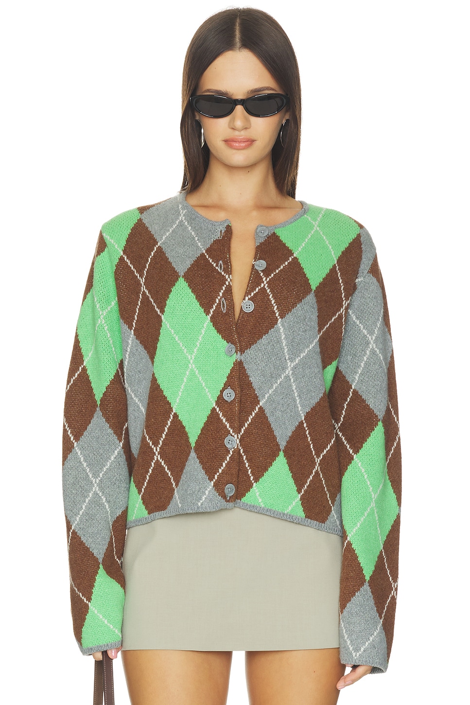 Aggie Merino Argyle Cardigan