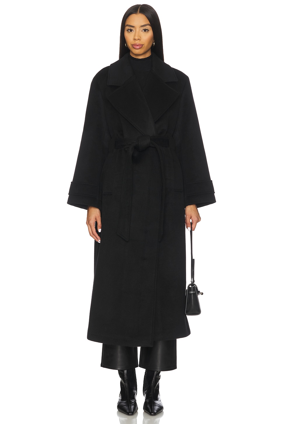 ALIGNE George Wrap Coat in Black | REVOLVE