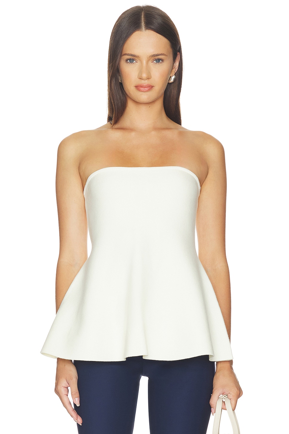 Amy Knitted Bandeau Peplum Top - thumbnail 2