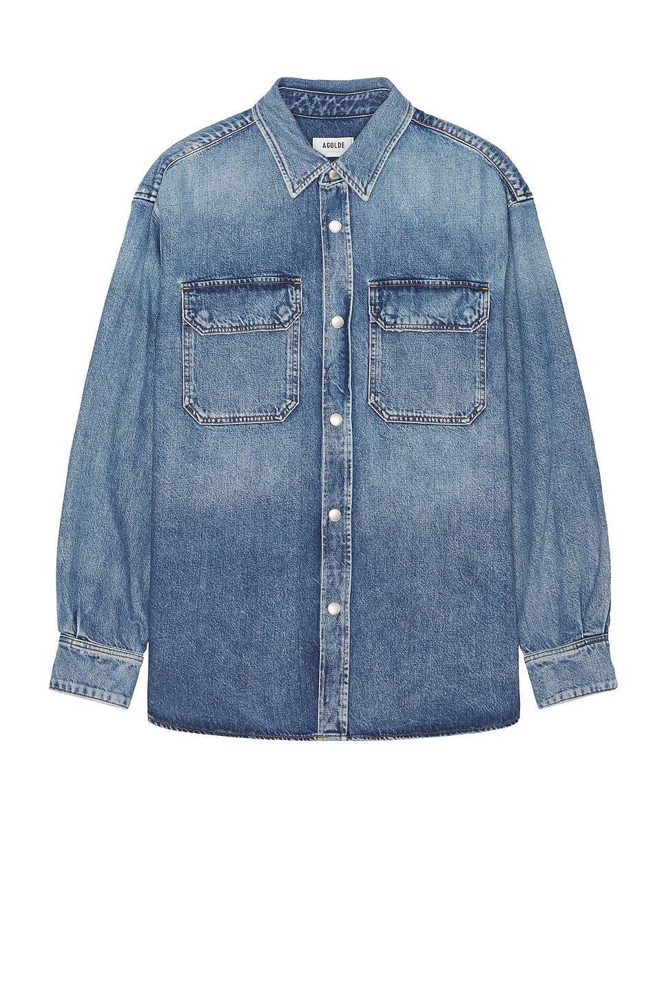 AGOLDE Camryn Denim Shirt in Swing REVOLVE