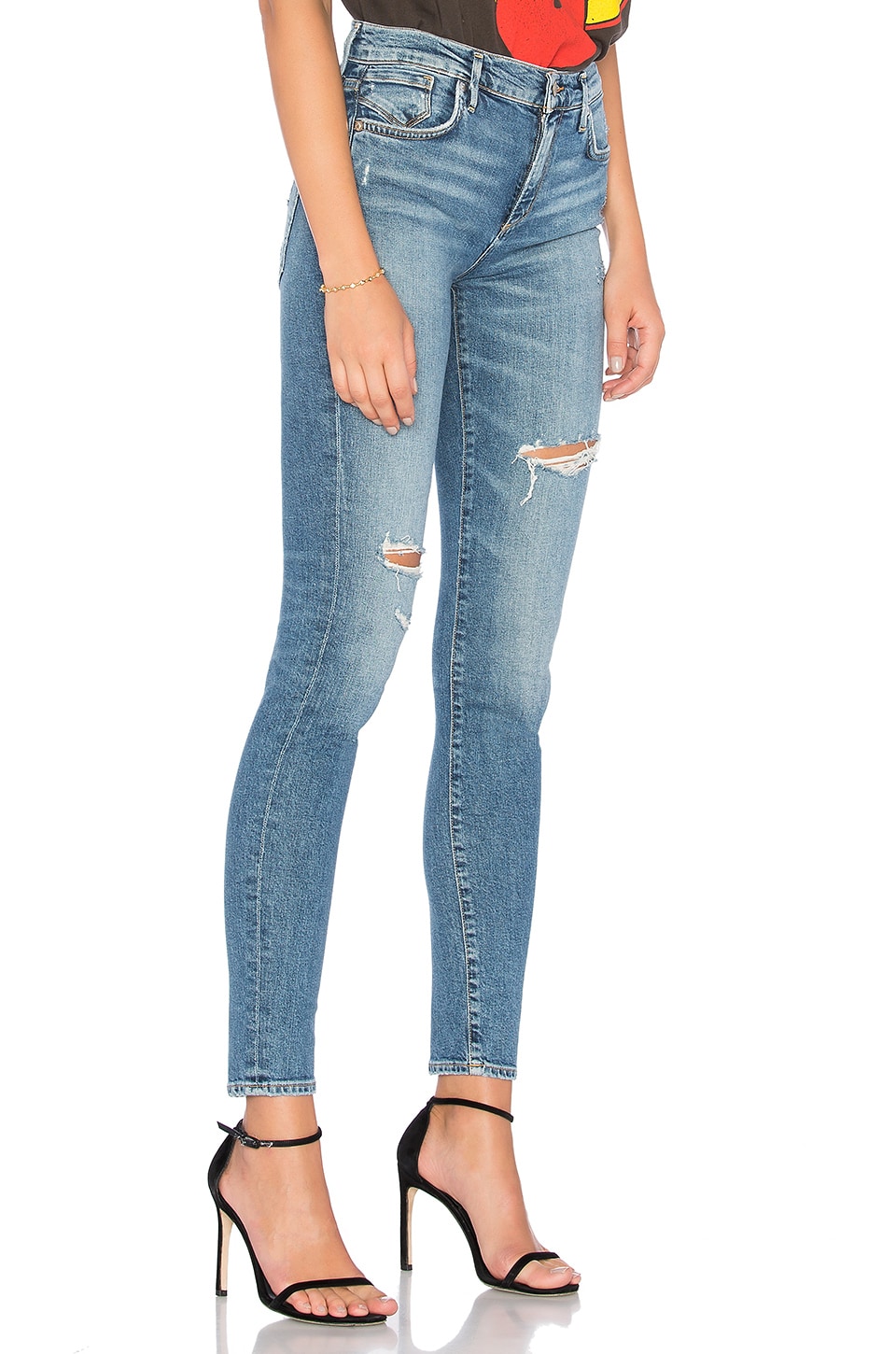 AGOLDE Sophie Distressed High Waist Skinny Jeans in Anthem | ModeSens