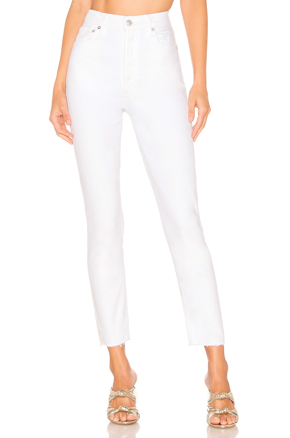 cropped cream jeans