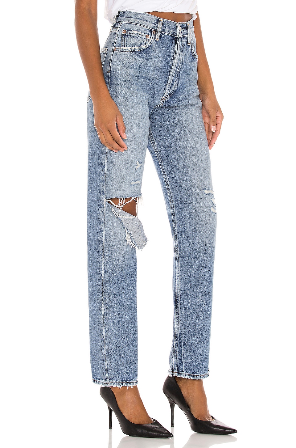 agolde tapered baggy high rise jeans