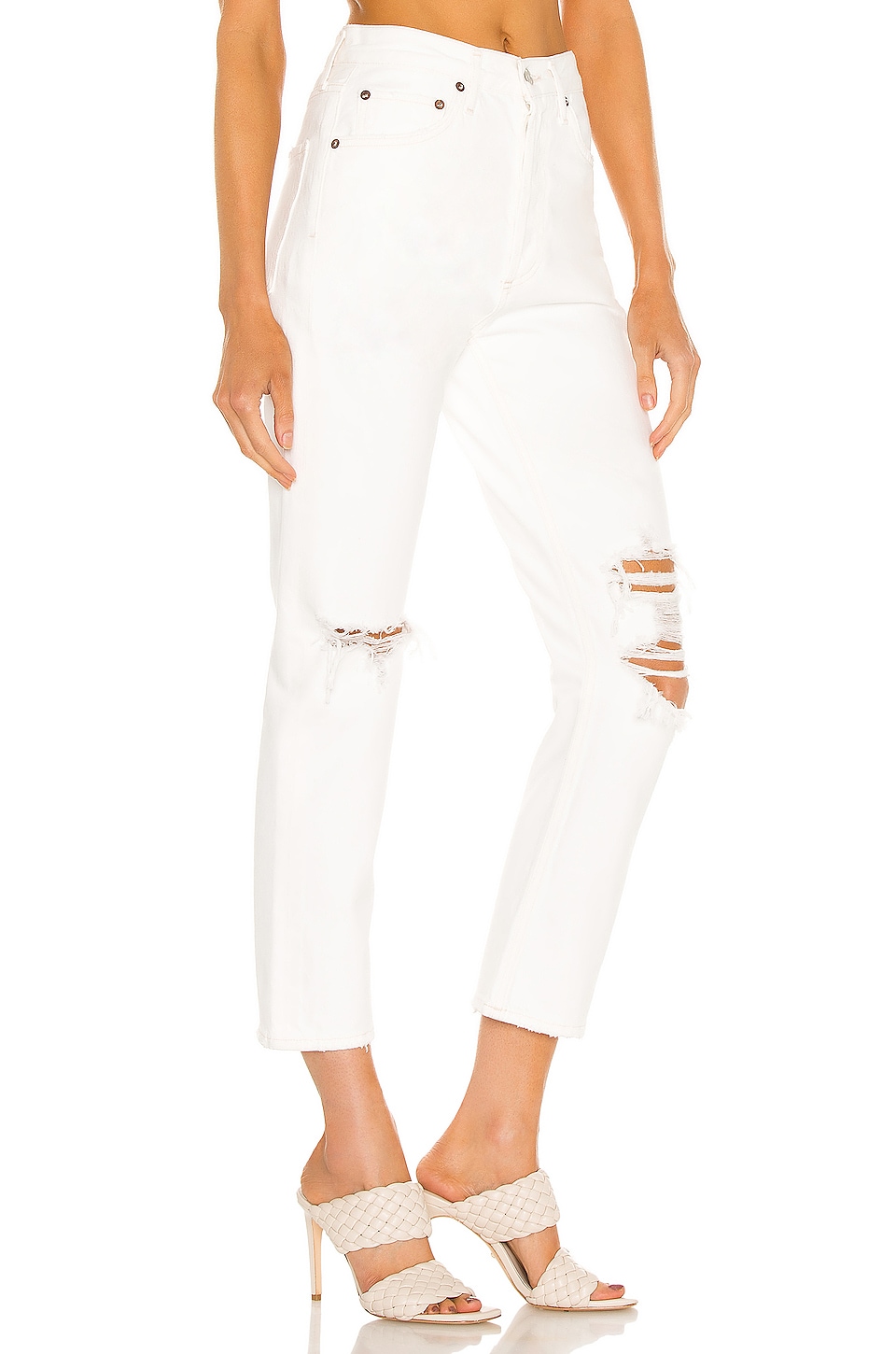 AGOLDE Riley High Rise Straight Crop in Veil | REVOLVE