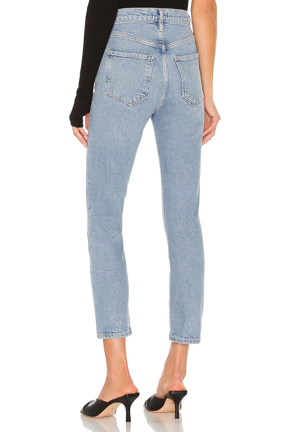 AGOLDE Riley High Rise Straight Crop in Shiver | REVOLVE