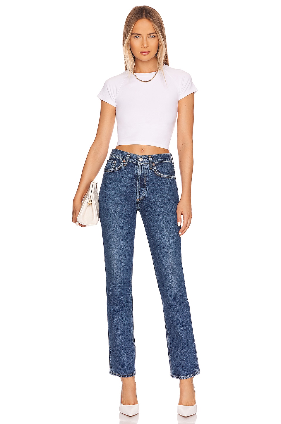 AGOLDE Lana Mid Rise Straight in Sphere | REVOLVE