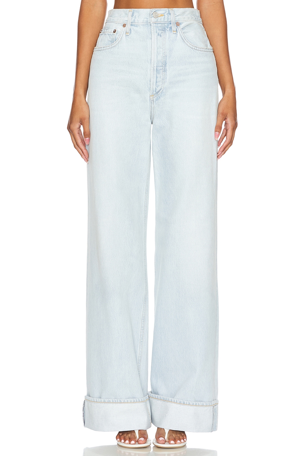 AGOLDE Dame High Rise Wide Leg Jeans in Revive | REVOLVE