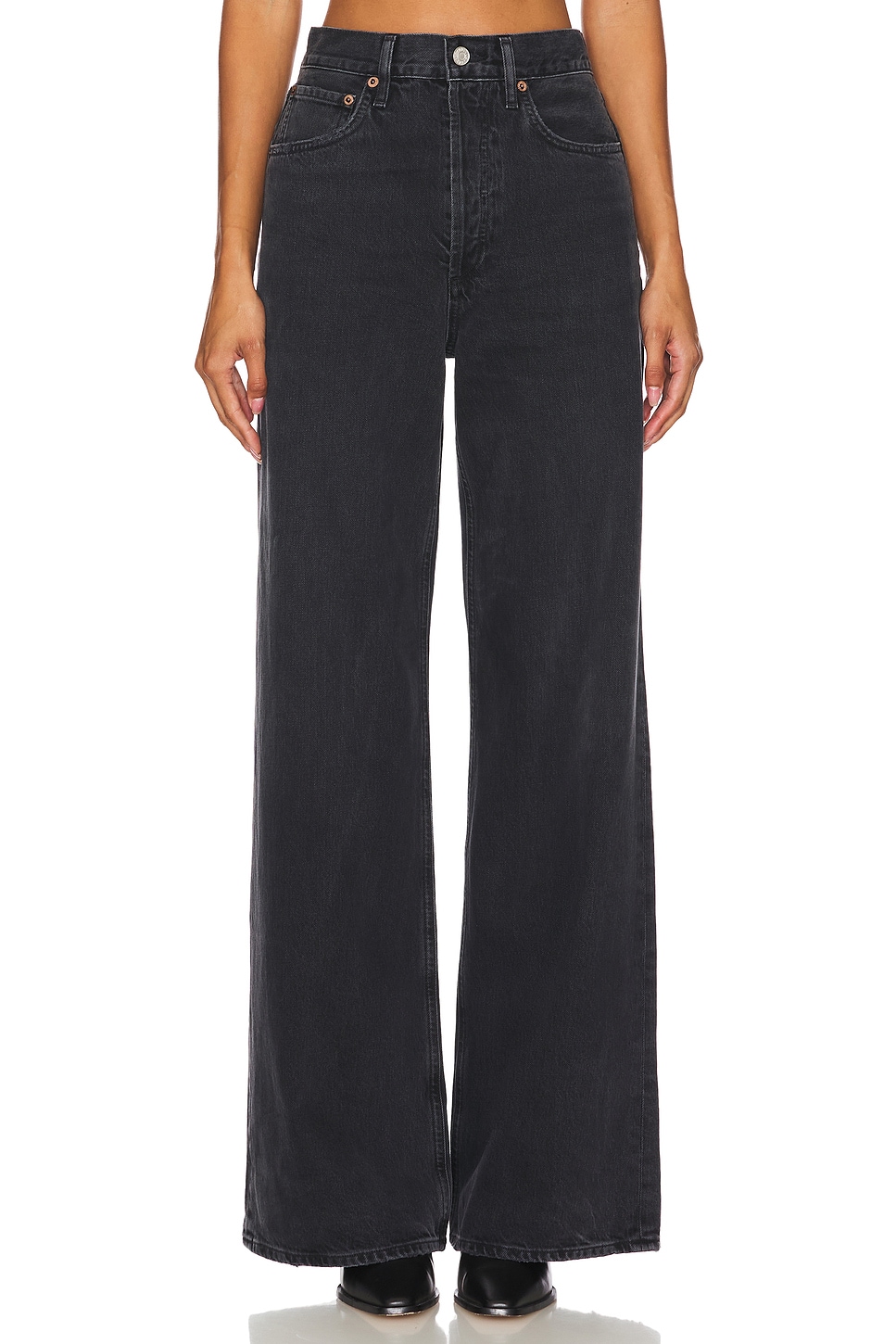 AGOLDE Dame High Rise Wide Leg Jeans in Hitch | REVOLVE