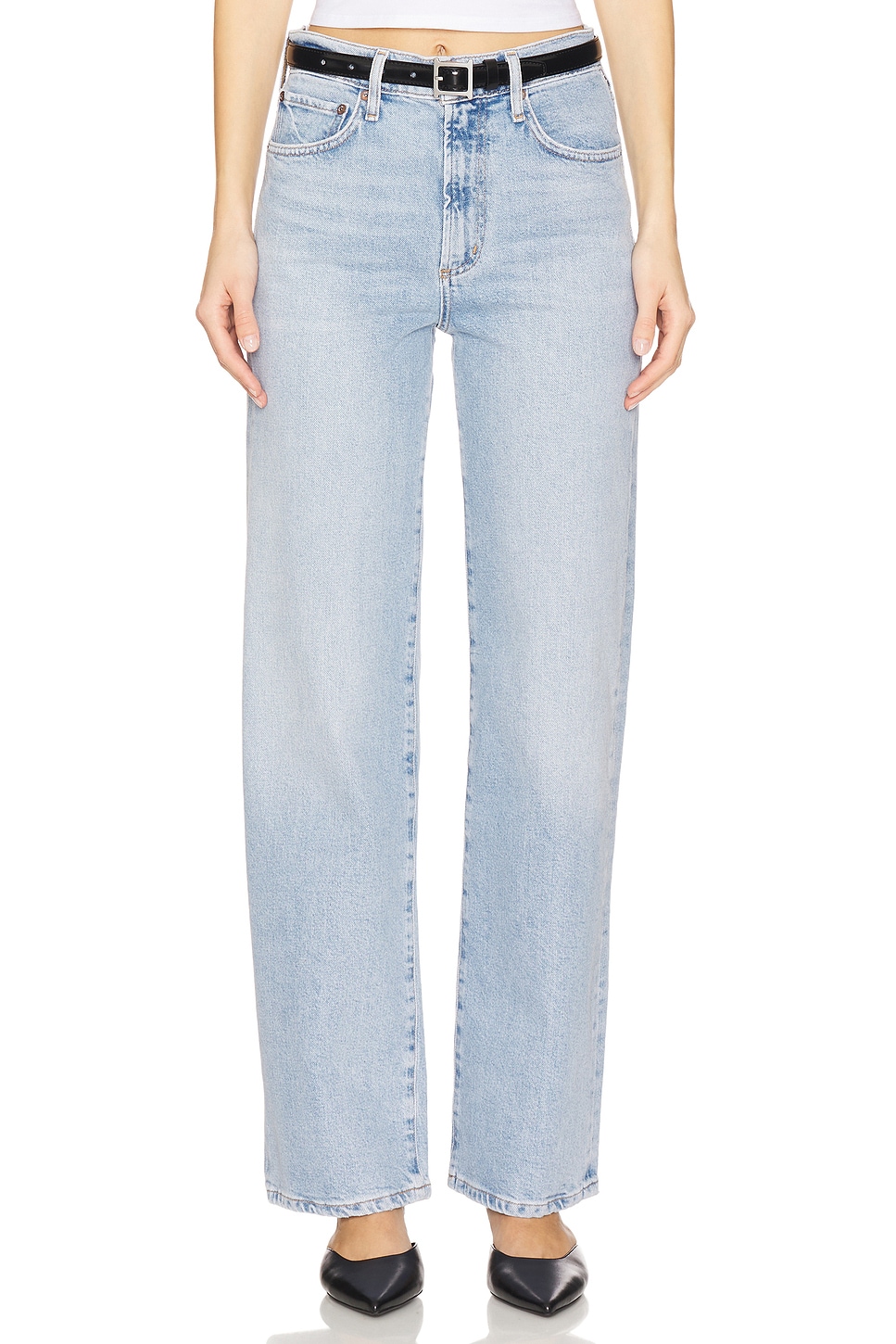 【Agolde】 Harper mid-riseストレートジーンズ Harper Straight Jean (Stretch) in Tempo – AGOLDE