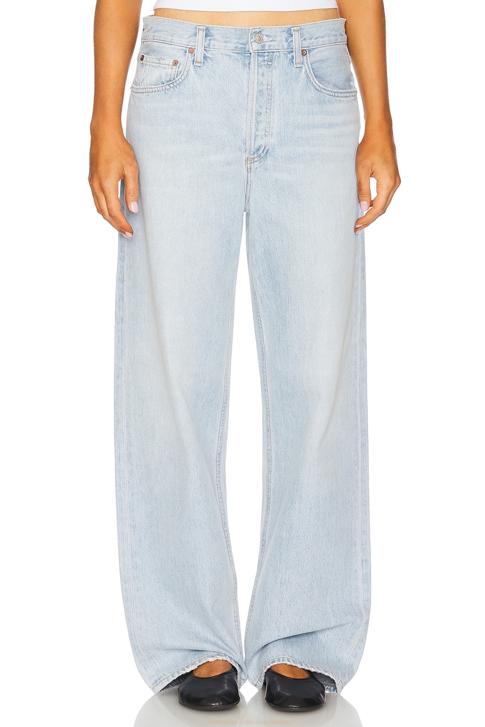 パンツ AGOLDE LOW RISE BAGGY VOID AGOLDE Low Rise Baggy in Void | FWRD