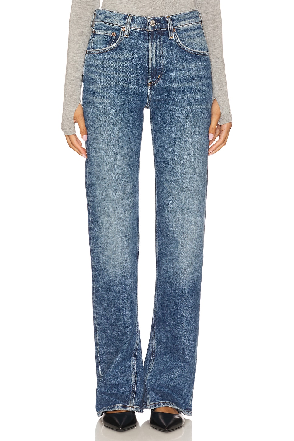 Agolde Mid Rise Kick Boot Jeans