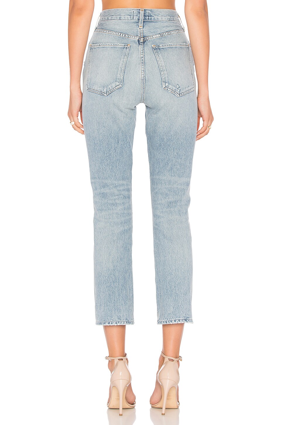 AGOLDE Riley High Rise Straight Crop in Blue Rock | REVOLVE