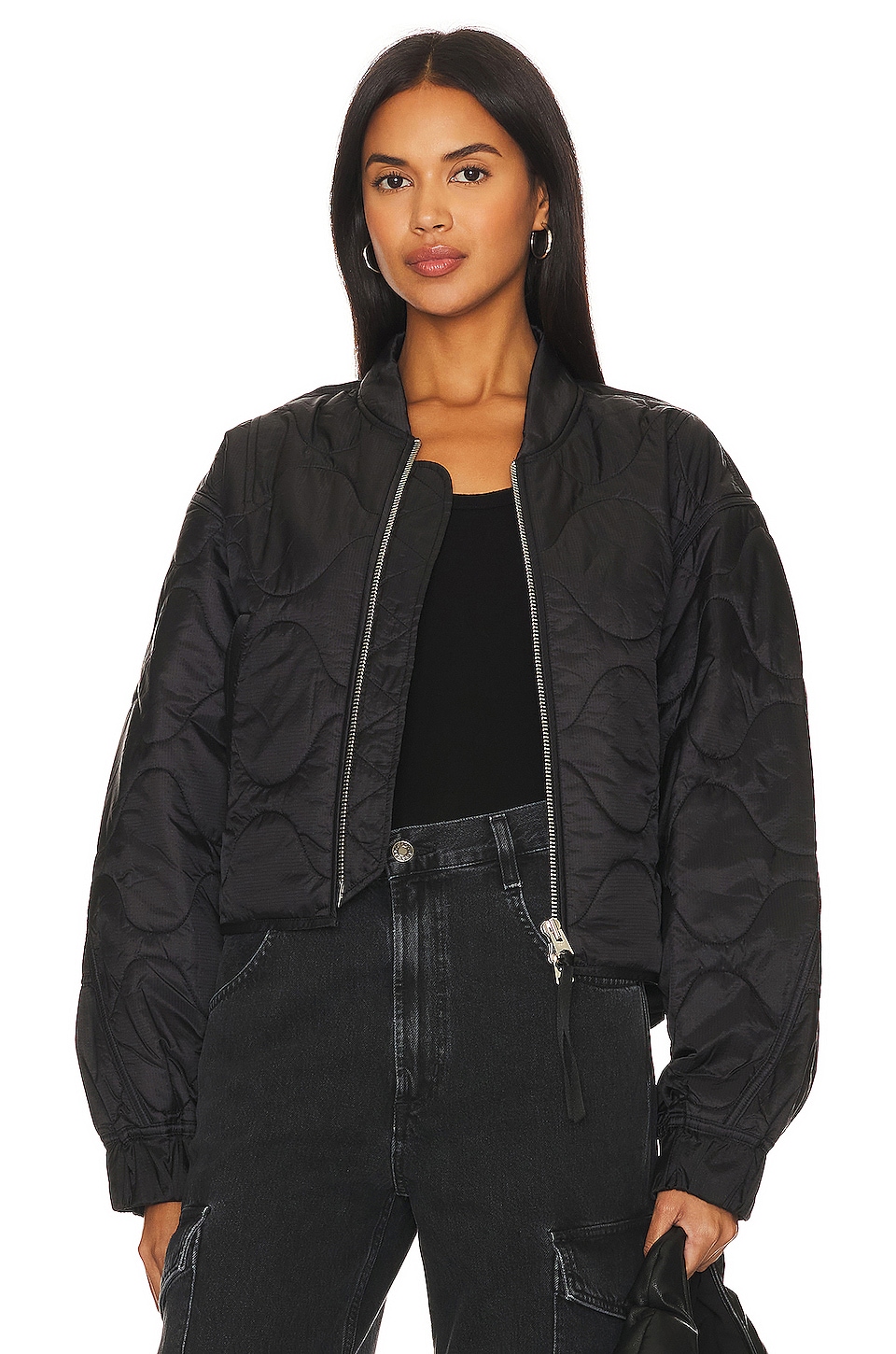 AGOLDE x Shoreditch Ski Club Iona Quilted Jacket in Black REVOLVE