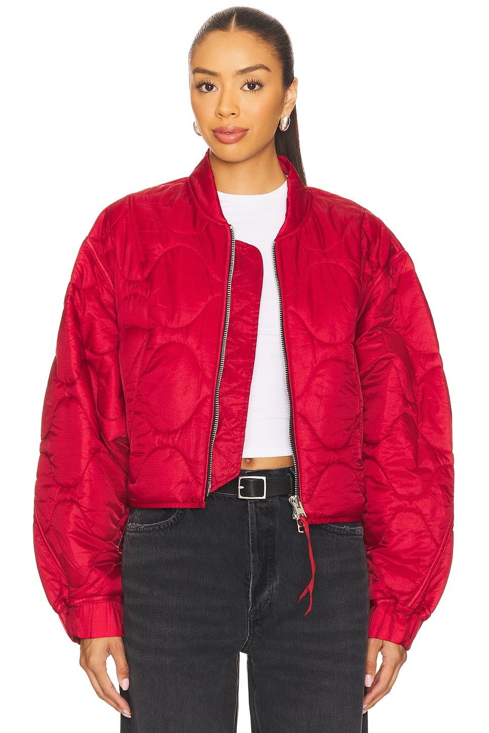 AGOLDE Iona Quilted Jacket in Tomato | REVOLVE