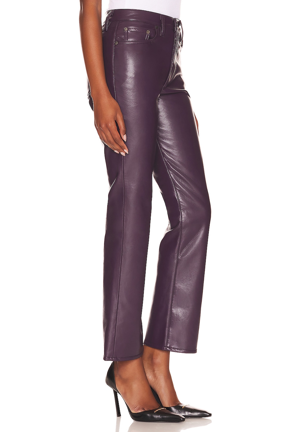AGOLDE Recycled Leather Relaxed Boot in Night Shade