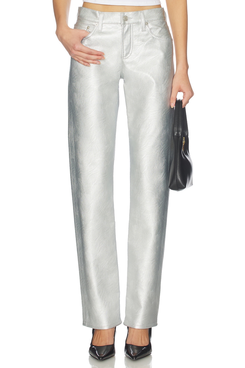 AGOLDE — БРЮКИ LOW RISE SLIM · Silver