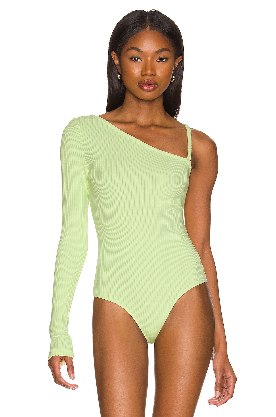 AGOLDE Mika One Sleeve Bodysuit in Blonde