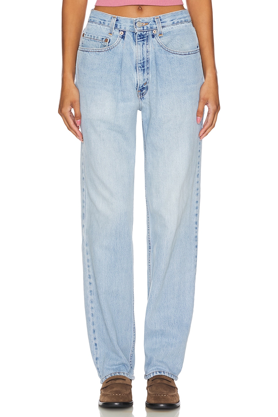 Cinched Waist Customs Straight Jeans