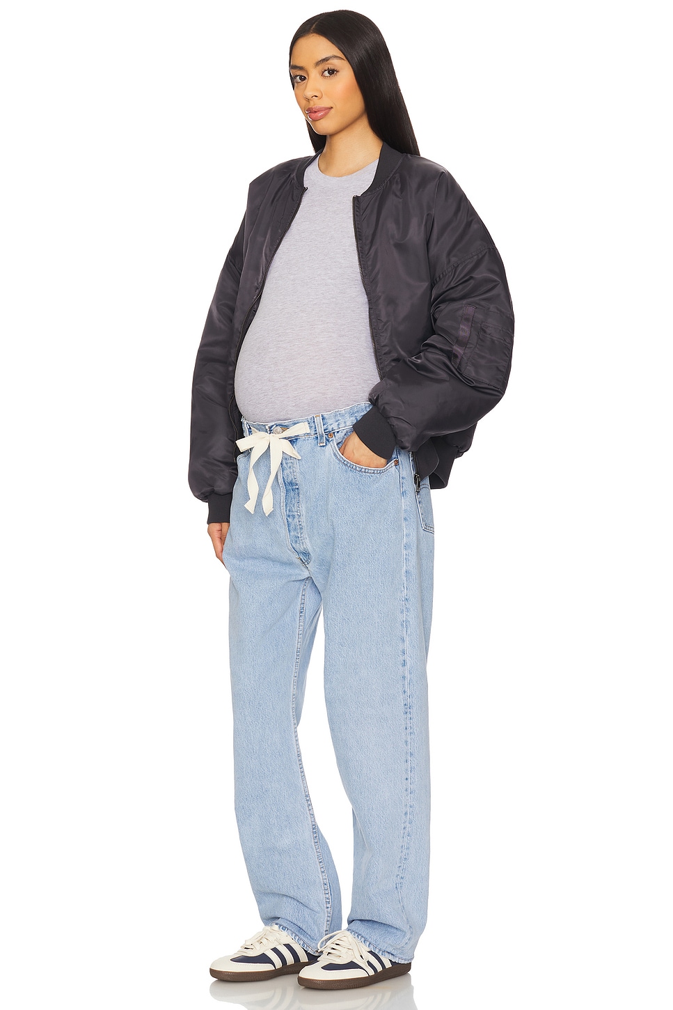 Drawstring Maternity Jeans - Thumbnail 5